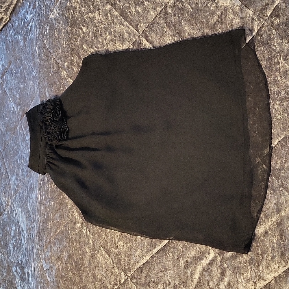 The Limited Choker Neck Rosette Halter Top Black - Size XS